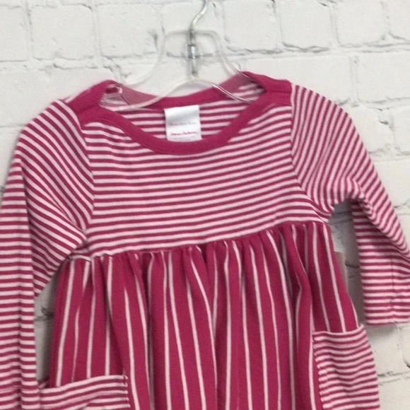 Hanna Andersson 12-18M Pink Stripe Long Sleeve Dress with pockets - Picture 2 of 5